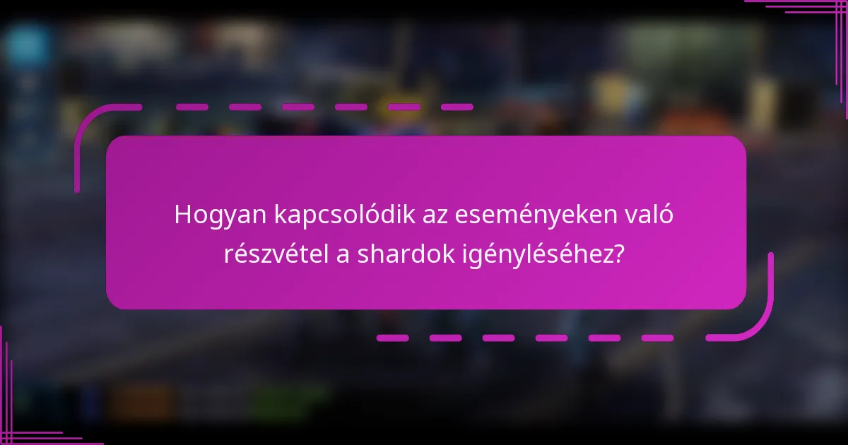 Hogyan kapcsolódik az eseményeken való részvétel a shardok igényléséhez?