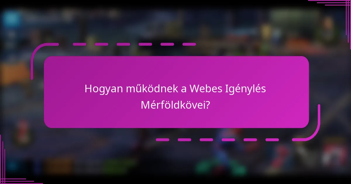 Hogyan működnek a Webes Igénylés Mérföldkövei?